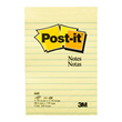 Post-it Lined Sticky Notes 660 101x152mm Yellow 100 Sheets Pad